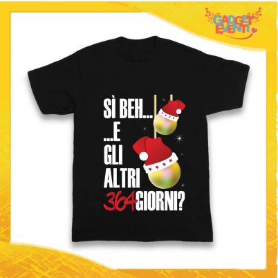 T-Shirt Bimbo Nera Maglietta "Gli Altri 364 Giorni?" grafica Bianca Gadget Eventi