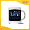 Tazza Natalizia Personalizzata "I Love Christmas" grafica Blu Mug Colazione Breakfast Idea Regalo Festività Natalizie Gadget Eventi