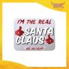 Mouse Pad Rettangolare Natalizio grafica Argento "Real Santa Claus" tappetino pc ufficio idea regalo festa di Natale gadget eventi