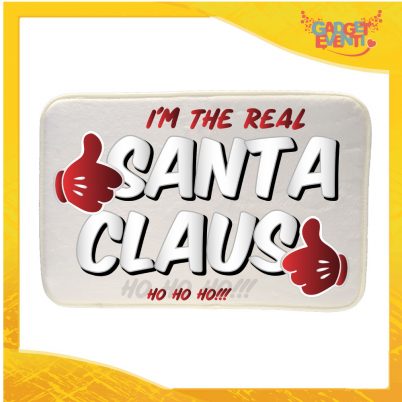 Mouse Pad Rettangolare Natalizio Grafica Argento "Real Santa Claus" tappetino pc ufficio idea regalo festa di Natale gadget eventi