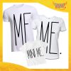 Tris di T-Shirt Bianche "Me Mini Me" Magliette per Tutta la Famiglia Completo di Maglie Padre Madre Figli Idea Regalo Gadget Eventi