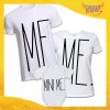 Coppia di T-Shirt Con Body Bianche "Me Mini Me" Magliette per Tutta la Famiglia Completo di Maglie Padre Madre Figli Idea Regalo Gadget Eventi