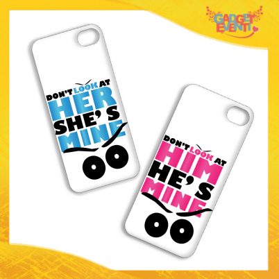 Coppia Cover Smartphone Cellulare Tablet "Don't Look Her Him" San Valentino Gadget Eventi