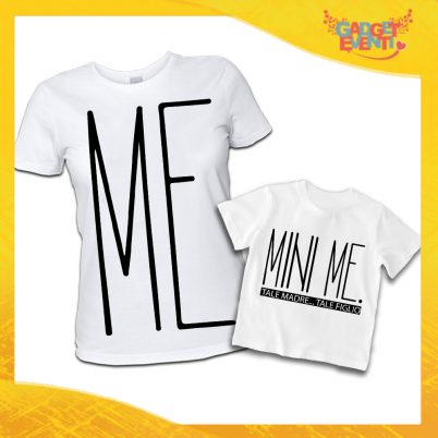T-Shirt Madre Figlio Bianche "Mini Me" Magliette Idea Regalo Originale Festa del Papà Gadget Eventi