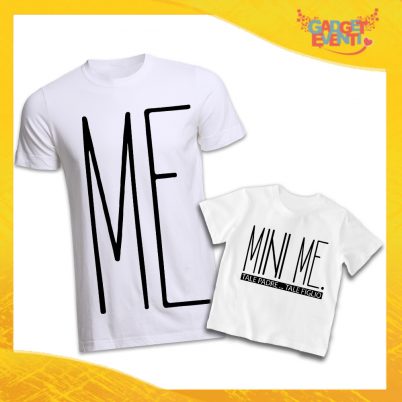 T-Shirt Padre Figlio Bianche "Mini Me" Magliette Idea Regalo Originale Festa del Papà Gadget Eventi