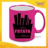 Tazza Fluo Fucsia Personalizzata "Ultima Patata Con Nome" Mug Colazione Breakfast Idea Regalo Per Addii al Celibato Gadget Eventi