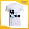 T-Shirt Uomo Bianca Addio al Celibato Maglietta "Ex Latin Lover" Gadget Eventi