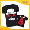 Coppia di T-Shirt Nere Padre Figlio Grafica Rossa "Culo e Camicia" Magliette Idea Regalo Originale Festa del Papà Gadget Eventi