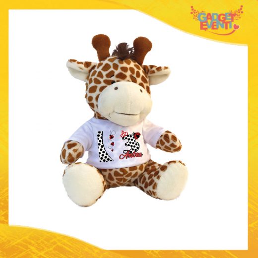 Peluche Pupazzi a forma di Giraffa "Coccinella Nome e Numero" Pupazzetti per Compleanni Idea Regalo per Innamorati Gadget Eventi