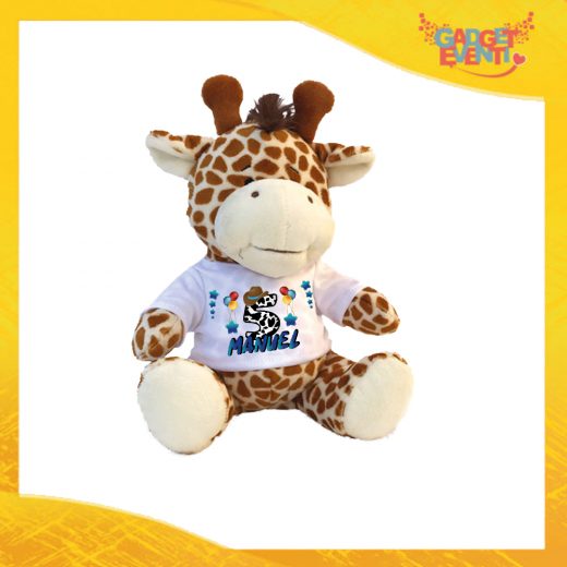 Peluche Bimbo Pupazzi a forma di Giraffa "Cowboy Nome e Numero" Pupazzetti per Compleanni Idea Regalo per Innamorati Gadget Eventi
