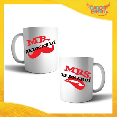 Tazze Uomo Donna Love Personalizzate "Coppia Mr and Mrs" Mug Colazione Breakfast Idea Regalo Per Innamorati Gadget Eventi