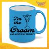 Tazza Fluo Blu Personalizzata "Groom Security" Mug Colazione Breakfast Idea Regalo Per Addii al Celibato Gadget Eventi