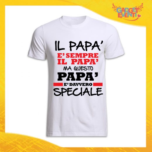 T-Shirt Uomo Bianca "Papà è Davvero Speciale" Maglietta Festa del Papà Gadget Eventi