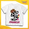 T-Shirt Bianca bimba "Cowbboy Nome e Numero" Maglietta Idea Regalo Per Compleanni Gadget Eventi