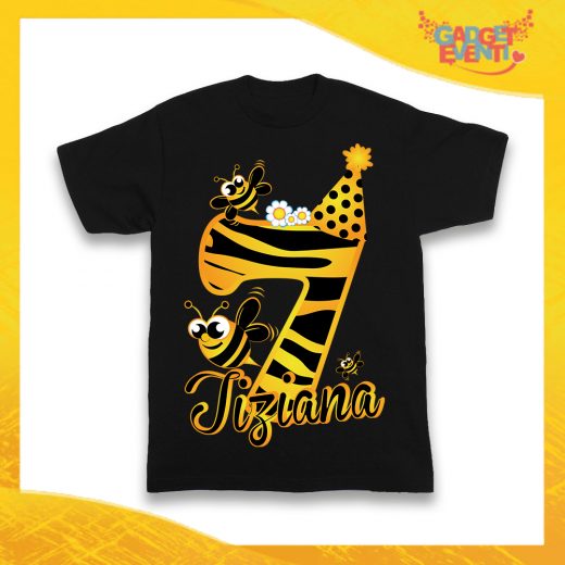 T-Shirt Nera bimbo/a "Apetta Nome e Numero" Maglietta Idea Regalo Per Compleanni Gadget Eventi