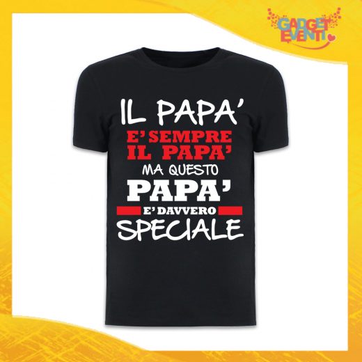 T-Shirt Uomo Nera "Papà è Davvero Speciale" Maglietta Festa del Papà Gadget Eventi