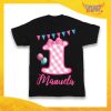 T-Shirt Nera bimba "Quadri Nome e Numero" Maglietta Idea Regalo Per Compleanni Gadget Eventi