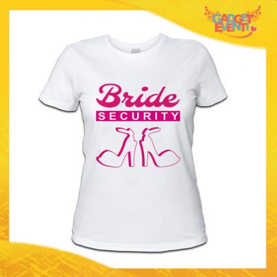 T-Shirt Donna Bianca Addio al Nubilato Maglietta "Bride Security Team" Gadget Eventi