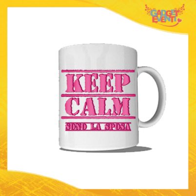 Tazza Bianca Personalizzata "Keep Calm Sposa" Mug Colazione Breakfast Idea Regalo Addio al Nubilato Gadget Eventi