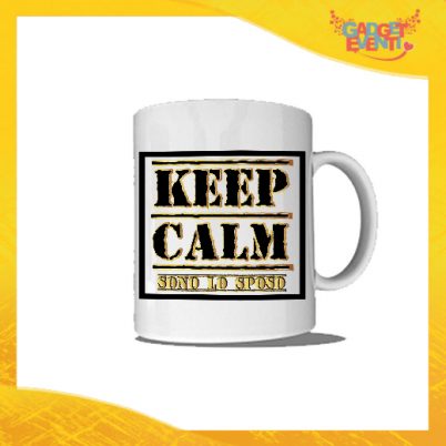 Tazza Bianca Personalizzata "Keep Calm Sposo" Mug Colazione Breakfast Idea Regalo Addio al Celibato Gadget Eventi