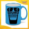 Tazza Fluo Blu Personalizzata "Giuro Solennemente" Mug Colazione Breakfast Idea Regalo Per Addii al Celibato Gadget Eventi