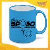 Tazza Fluo Blu Personalizzata "Ho Bisogno di Uno Shot" Mug Colazione Breakfast Idea Regalo Per Addii al Celibato Gadget Eventi