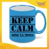 Tazza Fluo Blu Personalizzata "Keep Calm Sposa" Mug Colazione Breakfast Idea Regalo Per Addii al Nubilato Gadget Eventi