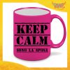 Tazza Fluo Fucsia Personalizzata "Keep Calm Sposa" Mug Colazione Breakfast Idea Regalo Per Addii al Nubilato Gadget Eventi