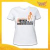 T-Shirt Donna Bianca Addio al Nubilato Maglietta "Serata Tranquilla Team" Gadget Eventi