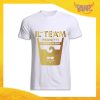 T-Shirt Uomo Bianca Addio al Celibato Maglietta "Giuro Solennemente Team" Gadget Eventi