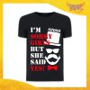 T-Shirt Uomo Nera Addio al Celibato Maglietta "She Said Yes" Gadget Eventi