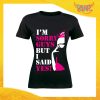 T-Shirt Donna Nera Addio al Nubilato Maglietta "I'm Sorry Guys" Gadget Eventi