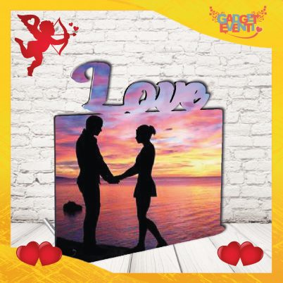 cornice legno San Valentino " LOVE " personalizzata con testo e foto