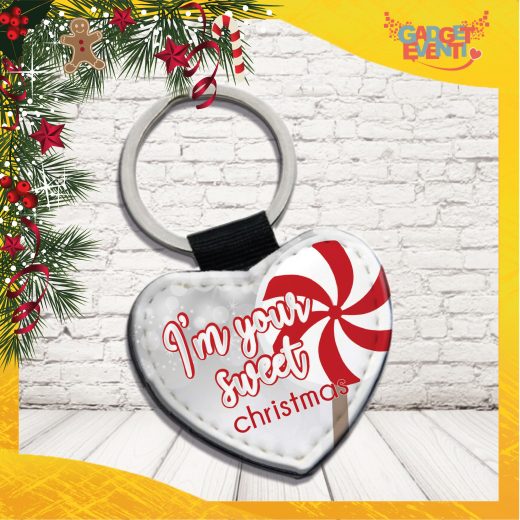 portachiavi in similpelle personalizzato " I'm Your Sweet Christmas "