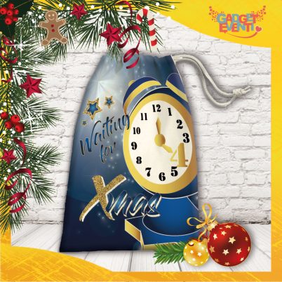 sacco natalizio porta regali personalizzato" Waiting For Xmas "