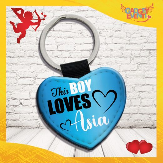 coppia Portachiavi San Valentino personalizzati " THIS BOY & GIRL LOVE "