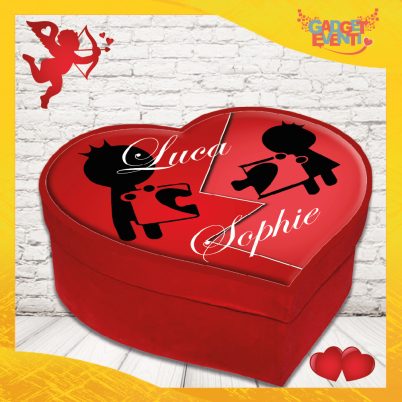 scatola a cuore personalizzata San Valentino " CUORE PUZZLE con nome "