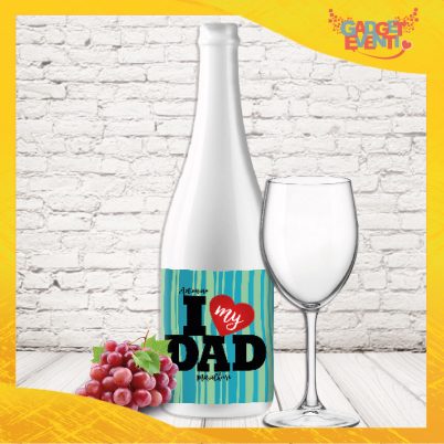 “Bottiglia per la festa del papà personalizzata con testo nome ” I LOVE MY DAD CON NOME “ PERSONALIZZABILE CON TESTO