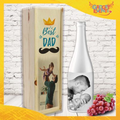 Coppia bottiglia + porta bottiglia personalizzato per festa del papà