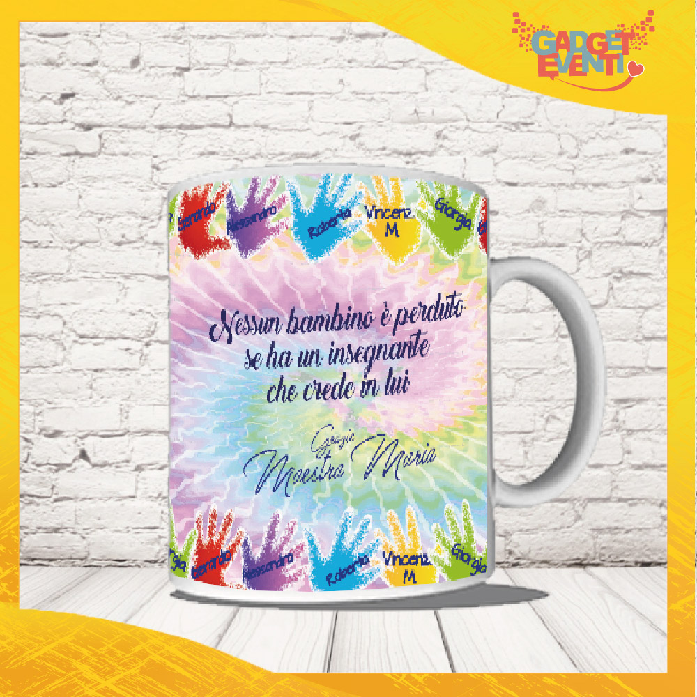 Tazza Mug in Ceramica Personalizzata ''MANINE CON NOMI'' idea regalo di  classe fine anno scolastico Maestra asilo nido, scuola materna, elementare