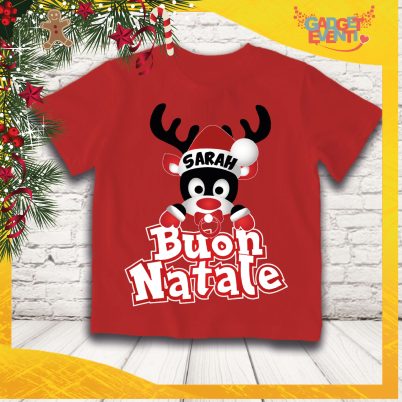 T-shirt natalizia bimbo ''Renne'' Rossa