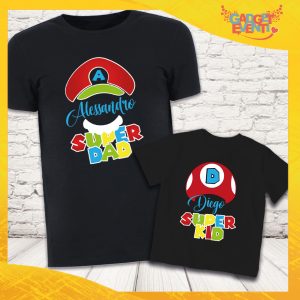 Coppia T-shirt ''Super Dad Bros'' Nere