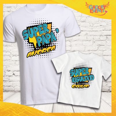 Coppia T-shirt ''Comics Dad'' Bianche