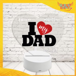 led trasparente cuore ''Io amo my Dad''